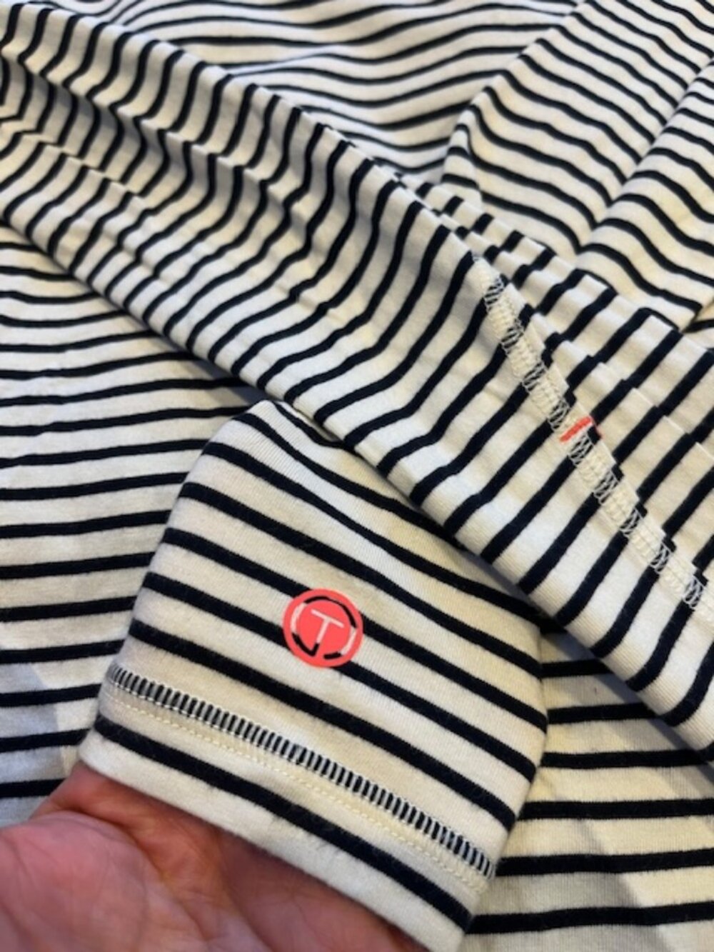 T by Talbots Striped Long Sleeve Top - Petite Medium - Picture 3 of 5